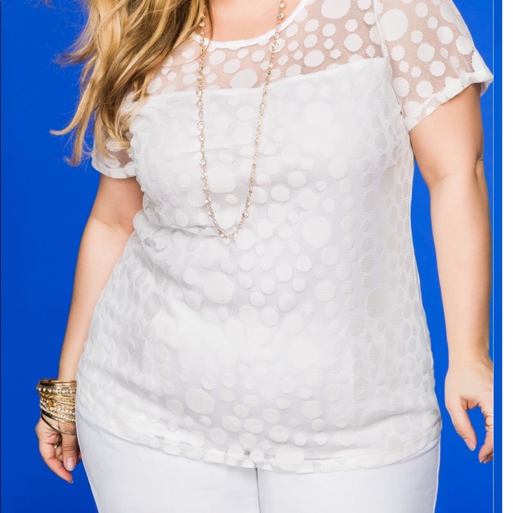 ASHLEY STEWART MESH POLKA DOT